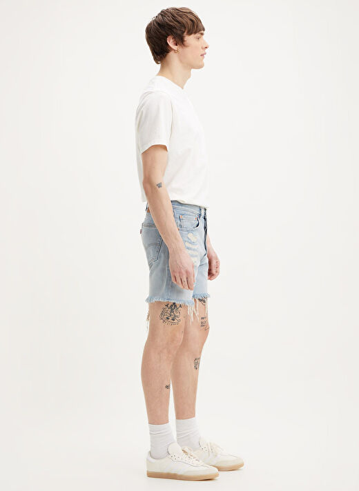 Levis Yüksek Bel Straight Açık Lacivert Erkek Şort 501 93 SHORTS Z1349 LIGHT INDIGO 4