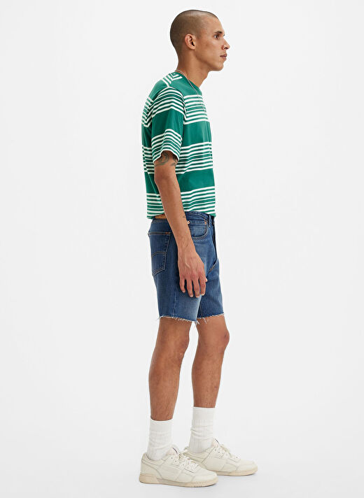 Levis Yüksek Bel Straight Koyu Lacivert Erkek Şort 501 93 SHORTS Z1361 DARK IND WORN 2