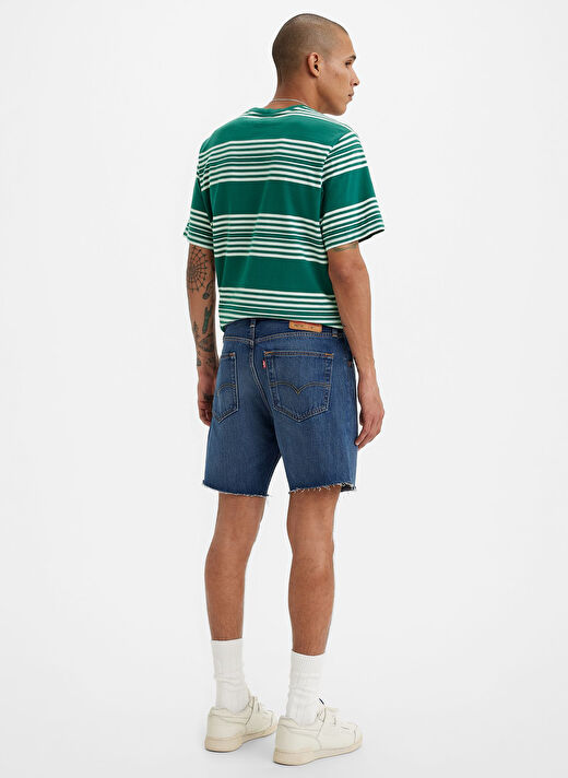 Levis Yüksek Bel Straight Koyu Lacivert Erkek Şort 501 93 SHORTS Z1361 DARK IND WORN 3