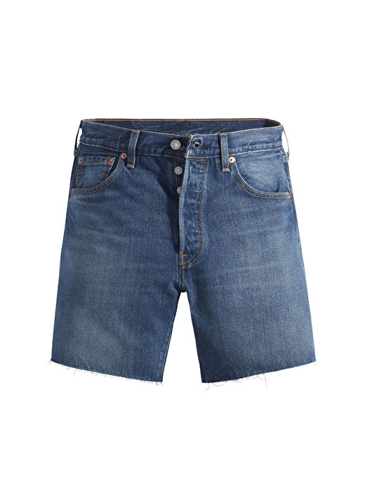 Levis Yüksek Bel Straight Koyu Lacivert Erkek Şort 501 93 SHORTS Z1361 DARK IND WORN 4