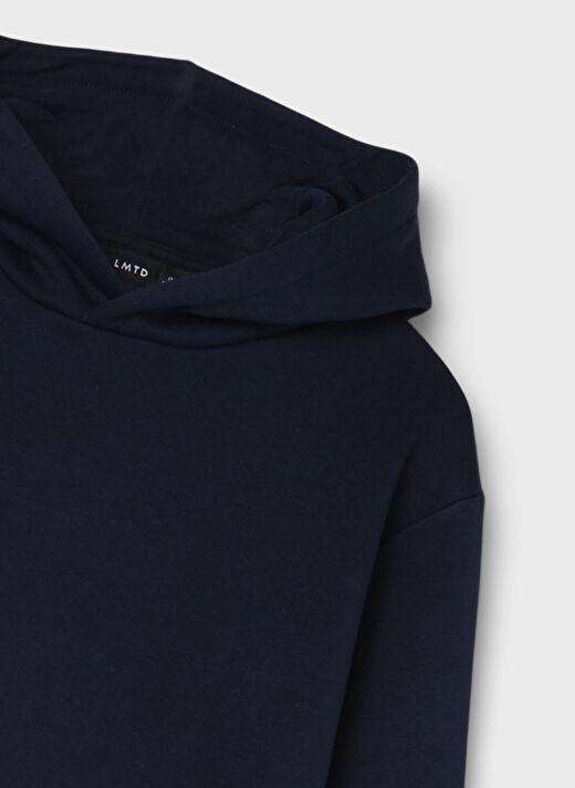 Lmtd Lacivert Kız Çocuk Fermuarlı Uzun Kollu Rahat Düz Elbise NLFOPAL LS SWEAT DRESS W HOOD  3