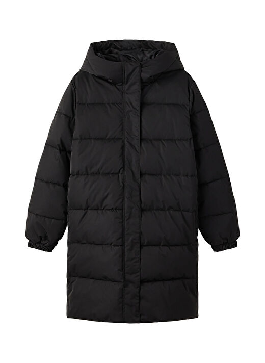 Lmtd Siyah Kız Çocuk Kapüşonlu Uzun Kollu Uzun Düz Yelek NLFMYI LONG JACKET2  1