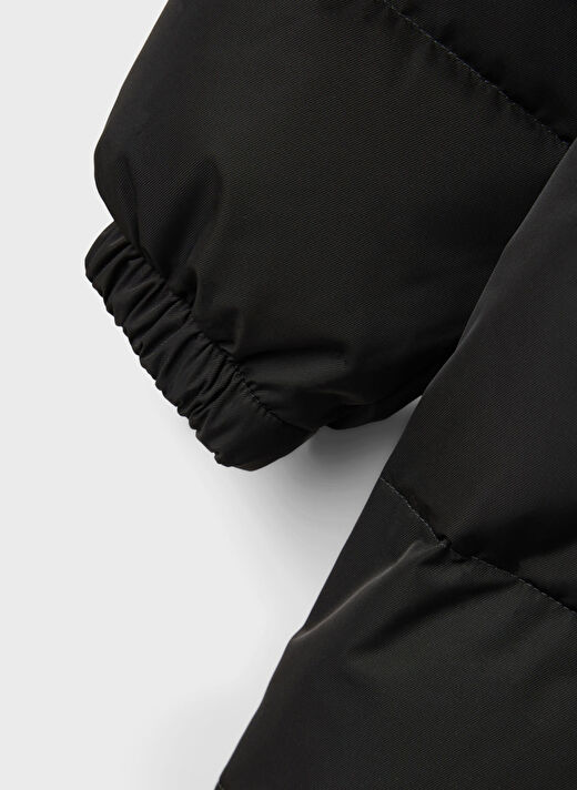 Lmtd Siyah Kız Çocuk Kapüşonlu Uzun Kollu Uzun Düz Yelek NLFMYI LONG JACKET2  4