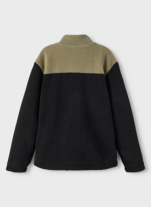 Lmtd Siyah Erkek Çocuk Dik Yaka Uzun Kollu Düz Yelek NLMNEDDY TEDDY JACKET   4