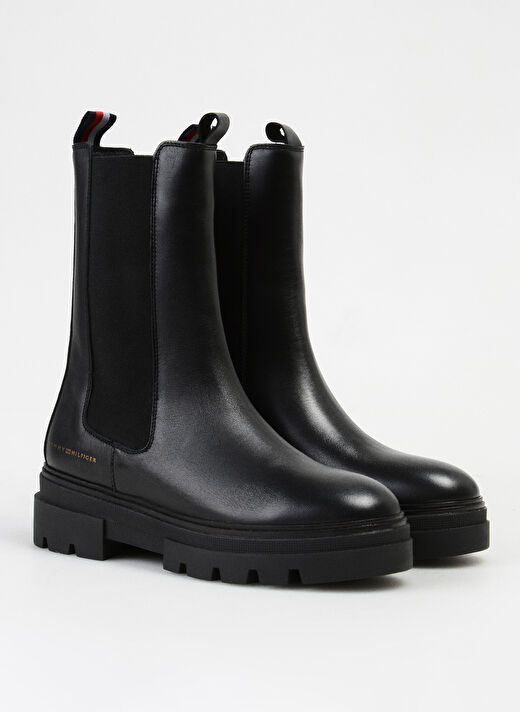 Tommy Hilfiger Siyah Kadın Deri Bot FW0FW06730BDS 2