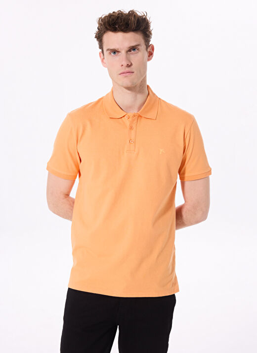 Fabrika Polo Yaka Düz Turuncu Erkek T-Shirt LEGOLAS Y 1