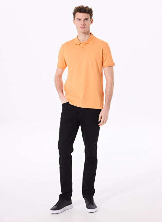 Fabrika Polo Yaka Düz Turuncu Erkek T-Shirt LEGOLAS Y 2
