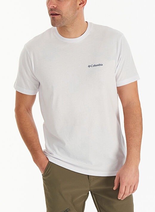 COLUMBIA Beyaz Csc M Basıc Sm L Erkek T-Shirt 9110151100 2