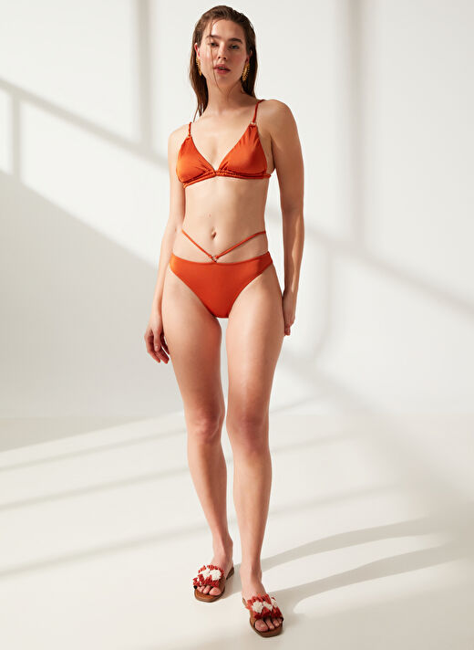 Fabrika Koyu Turuncu Kadın Bikini Alt 23-MAXA 1