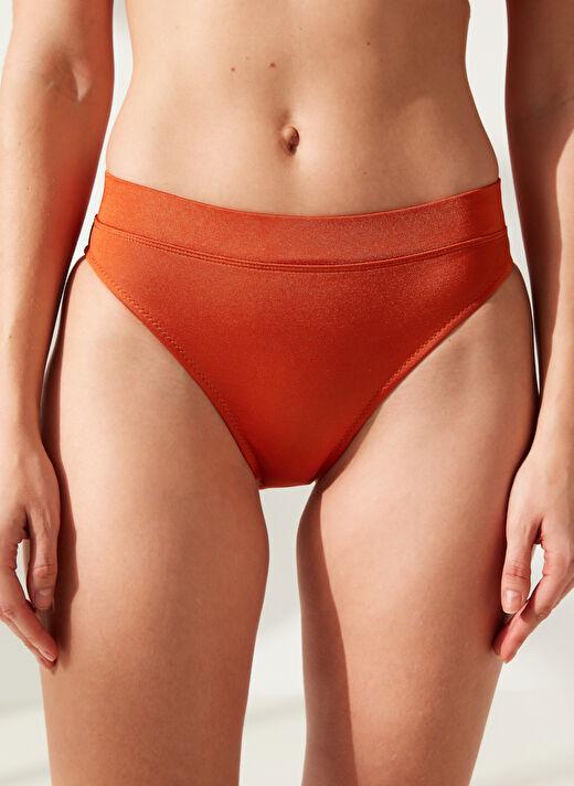 Fabrika Koyu Turuncu Kadın Bikini Alt 23-YEBRA 3