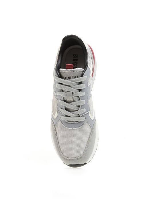 Dirk Bikkembergs Açık Gri-Kırmızı Erkek deri Sneaker 16210/CP 4