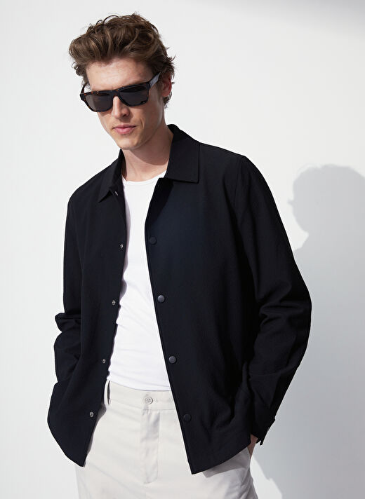 Fabrika Siyah Erkek Uzun Cepli Yazlık Ceket Athenio - 1376152 | Boyner