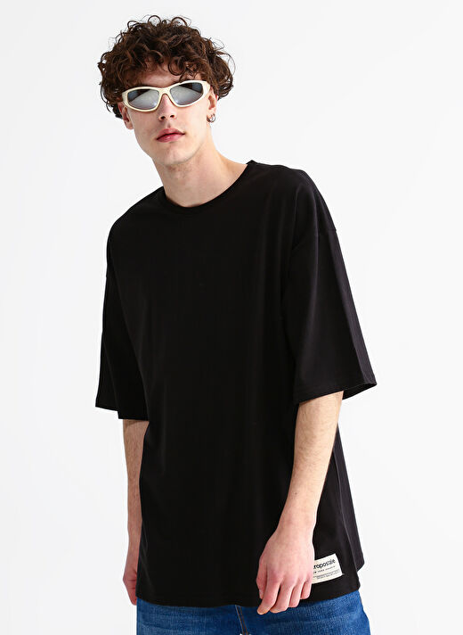 Aeropostale Bisiklet Yaka Baskılı Siyah Erkek T-Shirt E-BACK 3