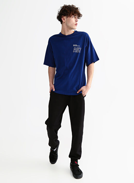 Aeropostale Bisiklet Yaka Baskılı Lacivert Erkek T-Shirt E-TURN 2