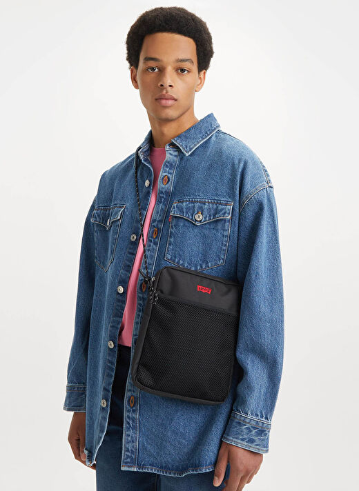 Levis Siyah Erkek  Sırt Çantası Dual Strap North-South Crossbody 4