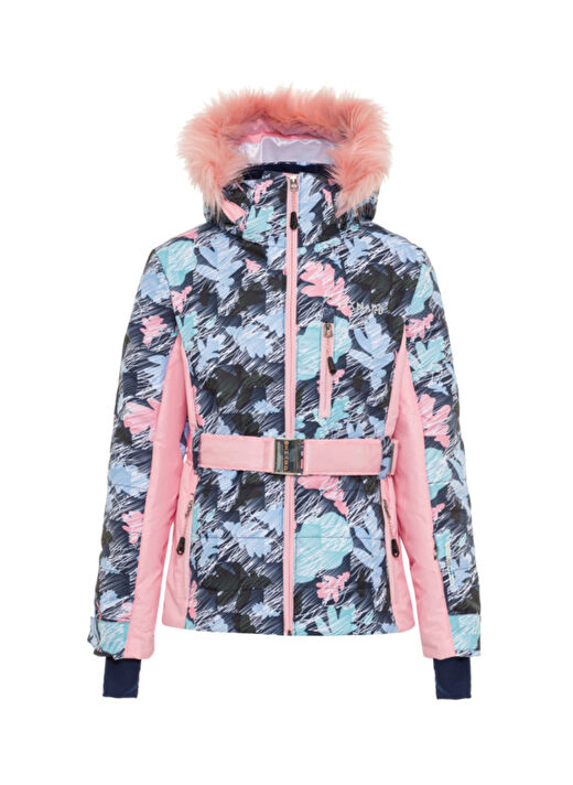 Oxnard Lacivert - Pembe Kız Çocuk Desenli Kayak Montu OXW1002_WILL 1