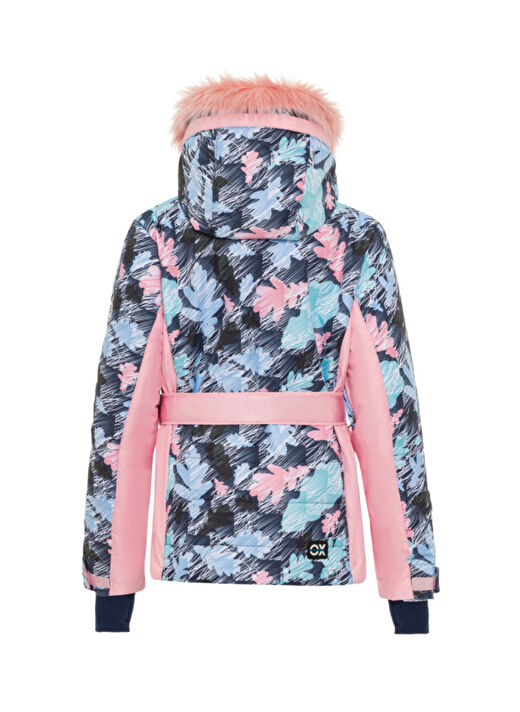 Oxnard Lacivert - Pembe Kız Çocuk Desenli Kayak Montu OXW1002_WILL 3