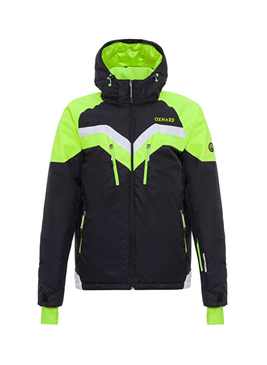 Oxnard Siyah - Beyaz - Sarı Erkek Düz Kayak Montu OXM1004_CHEVRON 1
