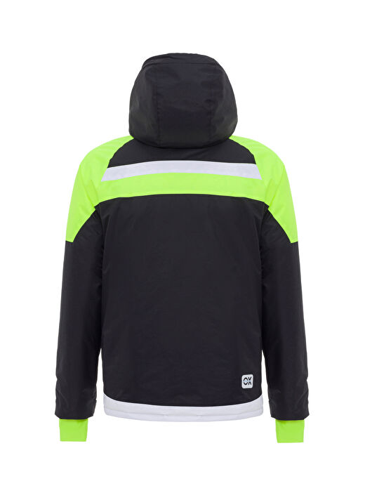 Oxnard Siyah - Beyaz - Sarı Erkek Düz Kayak Montu OXM1004_CHEVRON 4