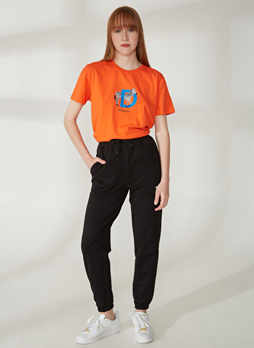 Discovery Expedition Bisiklet Yaka Baskılı Turuncu Kadın T-Shirt W-MERCAX 2