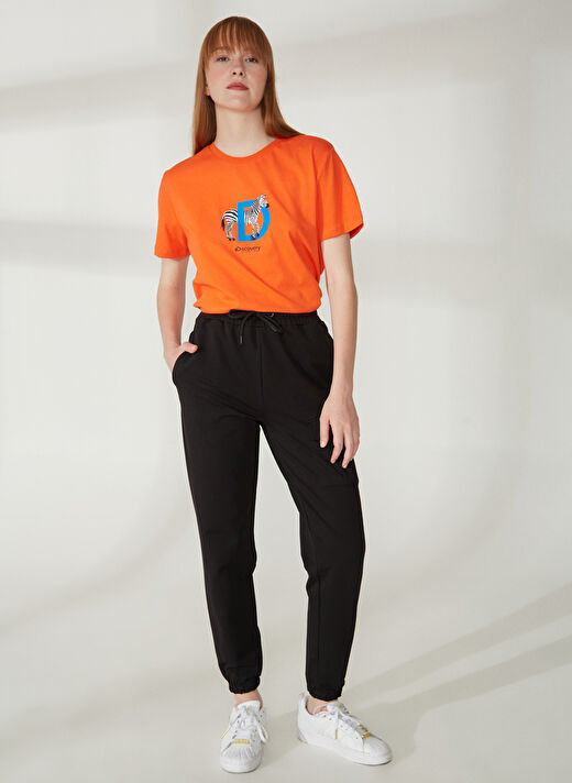 Discovery Expedition Bisiklet Yaka Baskılı Turuncu Kadın T-Shirt W-MERCAX 3