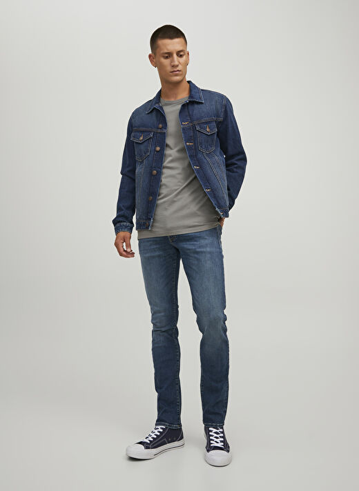 Jack & Jones Lacivert Erkek Dar Paça Slim Fit  Denim Pantolon 12223628_JJIGLENN JJIFOX JOS 547 50 2