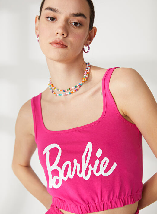 Barbie Pembe Kadın Baskılı Bralet Sütyen 23KB-01   3