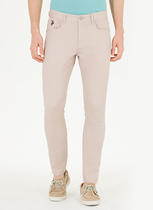 U.S. Polo Assn. Normal Bel Normal Paça Slim Fit Taş Erkek Pantolon MICHAEL23Y 2