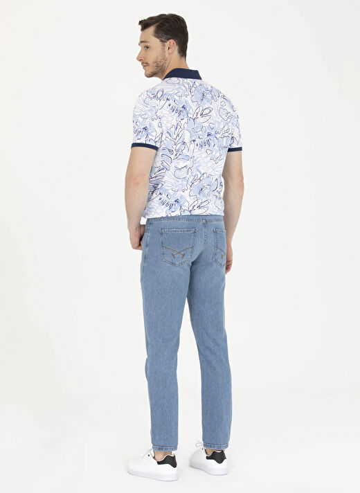 U.S. Polo Assn. Açık Mavi Erkek Düz Paça Slim Fit  Denim Pantolon HECTOR 4