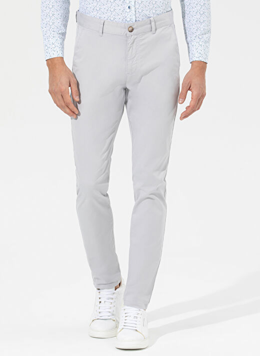 Pierre Cardin Normal Bel Normal Paça Slim Fit Açık Gri Erkek Pantolon RIVES 2