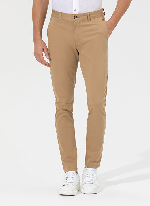 Pierre Cardin Normal Bel Normal Paça Slim Fit Deve Tüyü Erkek Pantolon RIVES 2
