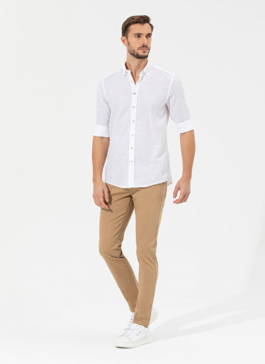 Pierre Cardin Normal Bel Normal Paça Slim Fit Deve Tüyü Erkek Pantolon RIVES 3