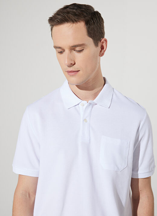 Altınyıldız Classics Polo Yaka Beyaz Erkek T-Shirt 4A9000000002 4