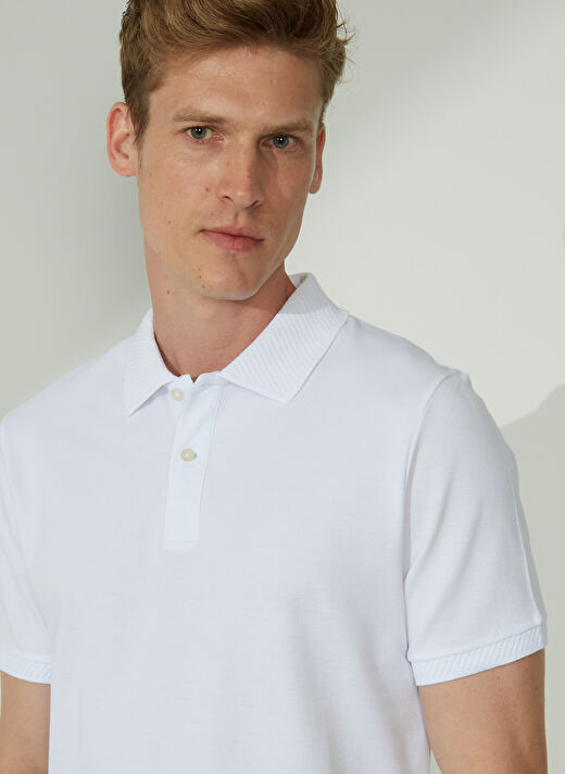 Altınyıldız Classics Polo Yaka Beyaz Erkek Kısa Kollu T-Shirt 4A9000000001 4