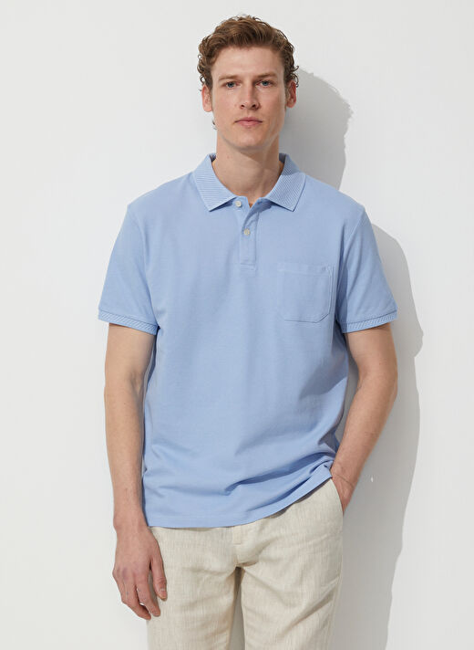 Altınyıldız Classics Açık Mavi Erkek Polo T-Shirt 4A9000000002 3
