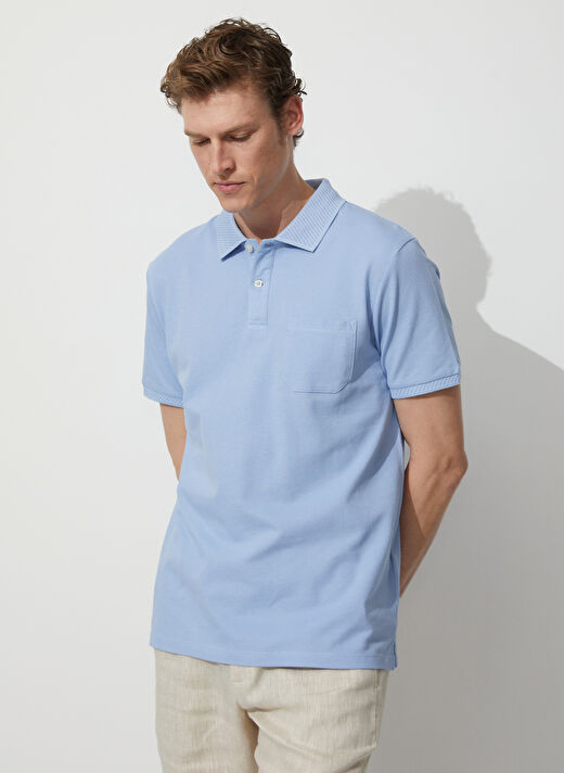 Altınyıldız Classics Açık Mavi Erkek Polo T-Shirt 4A9000000002 4