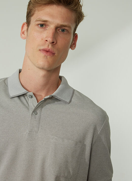 Altınyıldız Classics Gri - Beyaz Erkek Polo T-Shirt 4A9000000004 4