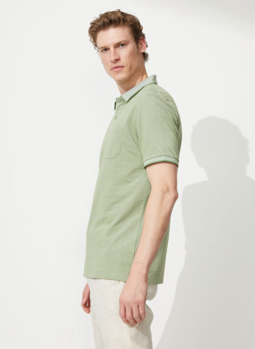 Altınyıldız Classics Yeşil - Beyaz Erkek Polo T-Shirt 4A9000000004 3
