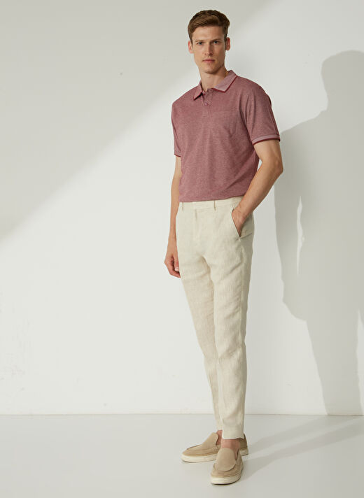 Altınyıldız Classics Beyaz - Bordo Erkek Polo T-Shirt 4A9000000004 2