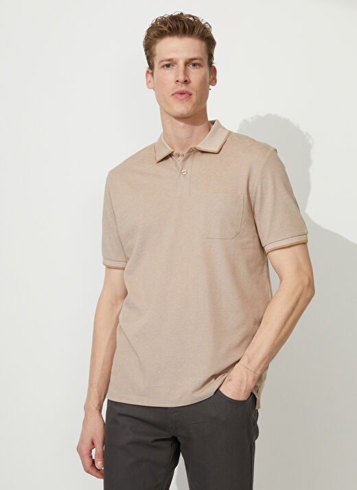 Altınyıldız Classics Beyaz - Vizon Erkek Polo T-Shirt 4A9000000004 3