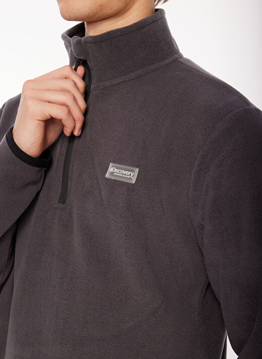 Discovery Expedition Antrasit Erkek Kapüşon Yaka Standart Fit Polar Sweatshırt D3WM-SWT1  3
