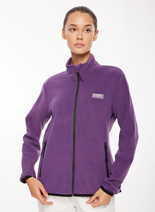 Discovery Expedition Mor Kadın Kapüşon Yaka Standart Fit Polar Sweatshırt D3WL-SWT27  2