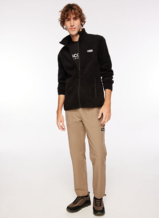 Discovery Expedition Siyah Erkek Kapüşon Yaka Standart Fit Polar Sweatshırt D3WM-SWT2  2