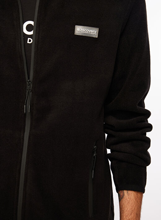 Discovery Expedition Siyah Erkek Kapüşon Yaka Standart Fit Polar Sweatshırt D3WM-SWT2  3