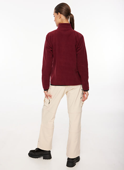 Discovery Expedition Bordo Kadın Fermuarlı Yaka Standart Fit Polar Sweatshırt D3WL-SWT26  3