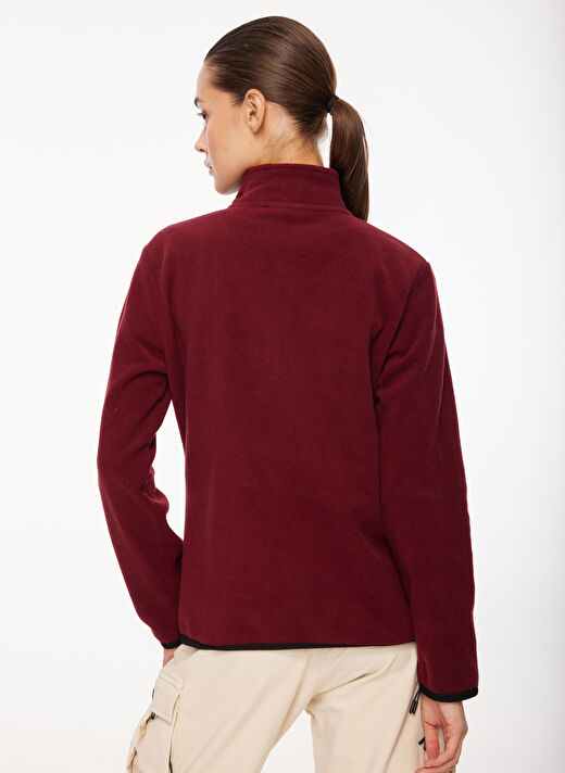 Discovery Expedition Bordo Kadın Fermuarlı Yaka Standart Fit Polar Sweatshırt D3WL-SWT26  4