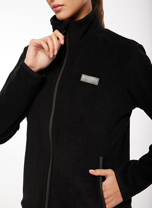 Discovery Expedition Siyah Kadın Kapüşon Yaka Standart Fit Polar Sweatshırt D3WL-SWT27 2