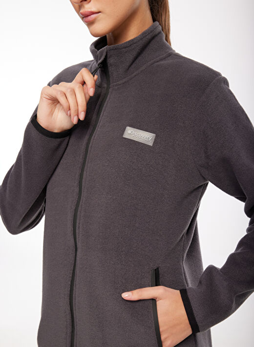Discovery Expedition Antrasit Kadın Kapüşon Yaka Standart Fit Polar Sweatshırt D3WL-SWT27 3