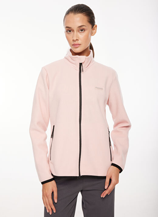 Discovery Expedition Açık Pembe Kadın Kapüşon Yaka Standart Fit Polar Sweatshırt D3WL-SWT27  2
