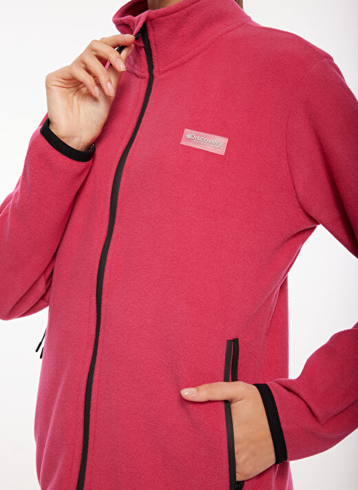 Discovery Expedition Pembe Kadın Kapüşon Yaka Standart Fit Polar Sweatshırt D3WL-SWT27 3